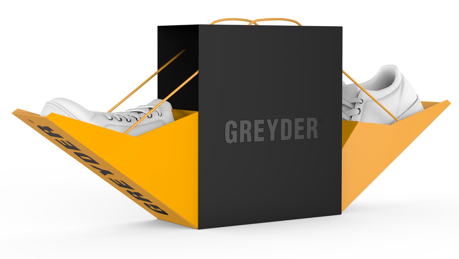 Boîte à chaussures Greyder en V, avec poignées, ouverte