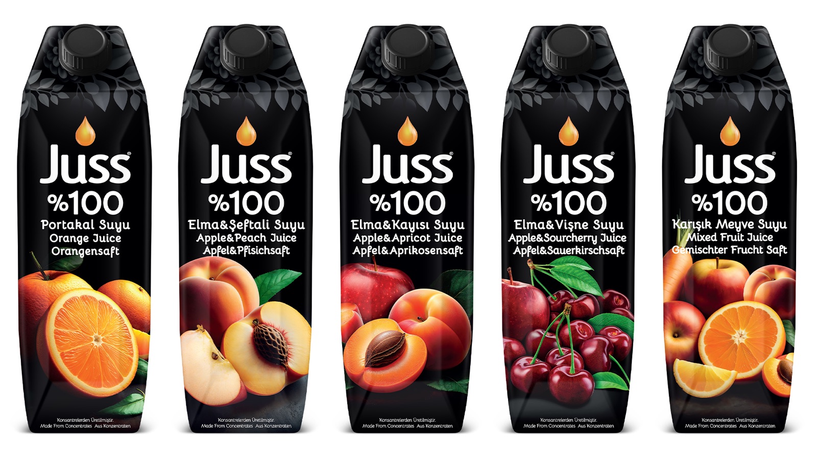 JUSS range lineup across flavours